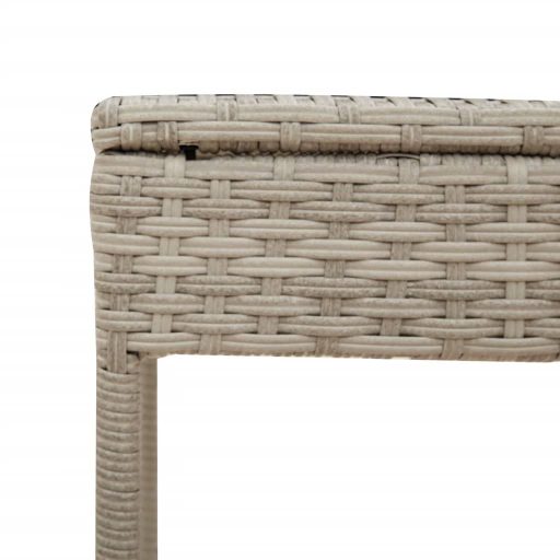 2 db világosszürke polyrattan napozóágy asztallal