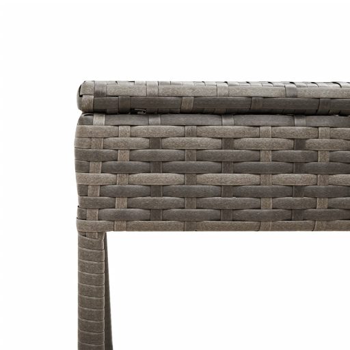 2 db szürke polyrattan napozóágy asztallal