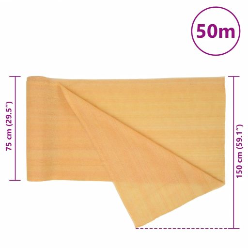 Homokszínű HDPE belátásgátló háló 1,5 x 50 m 195 g/m²