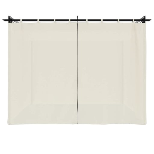 Krémszínű acél pavilon függönyökkel 3 x 3 m
