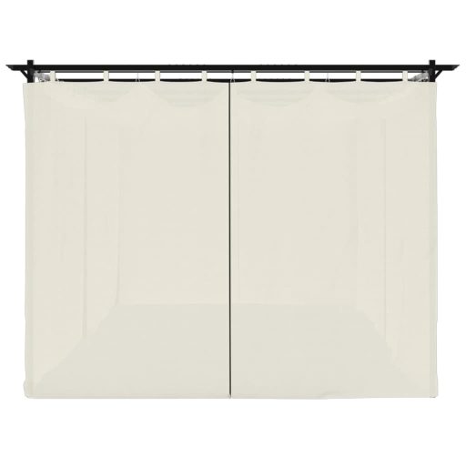 Krémszínű acél pavilon függönyökkel 6 x 3 m
