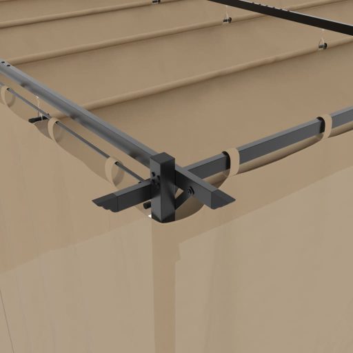 Tópszínű acél pavilon függönyökkel 6 x 3 m