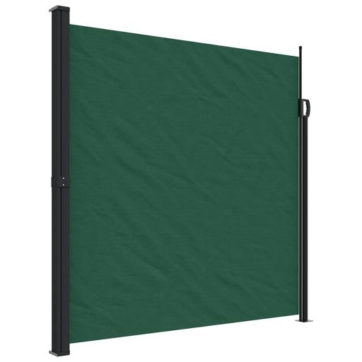 Sötétzöld behúzható oldalsó napellenző 200 x 600 cm