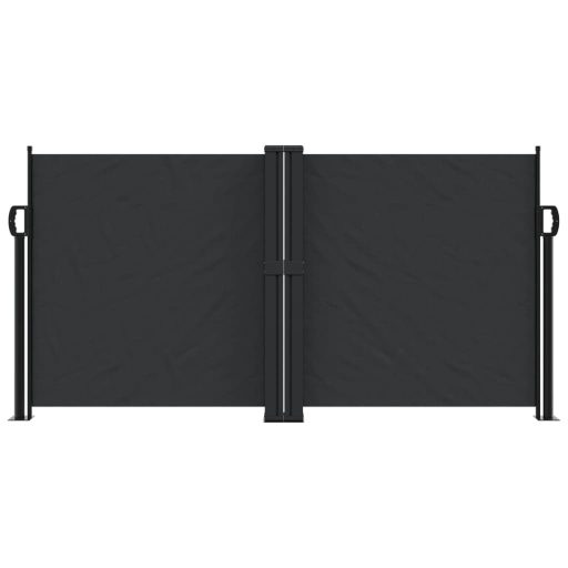 Fekete behúzható oldalsó napellenző 120 x 600 cm