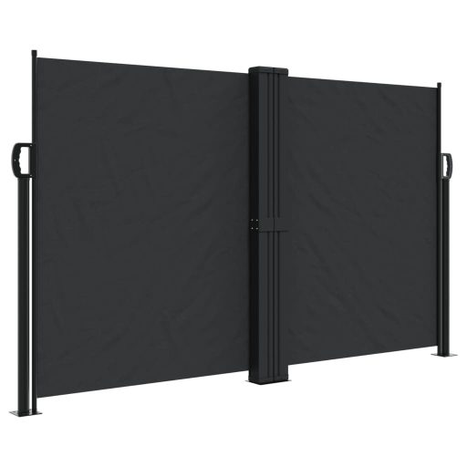 Fekete behúzható oldalsó napellenző 140 x 600 cm