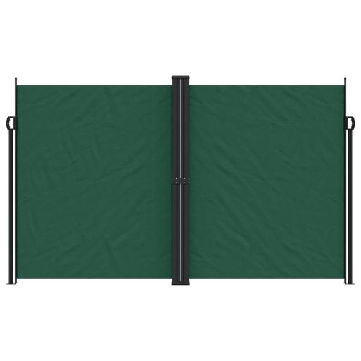 Sötétzöld behúzható oldalsó napellenző 200 x 600 cm