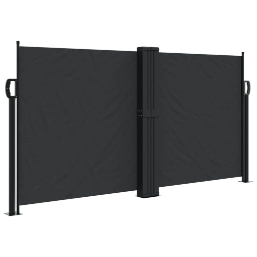 Fekete behúzható oldalsó napellenző 120 x 1000 cm