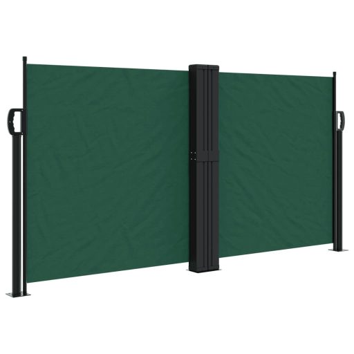 Sötétzöld behúzható oldalsó napellenző 120 x 1000 cm