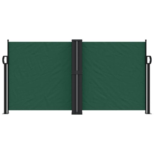 Sötétzöld behúzható oldalsó napellenző 120 x 1000 cm