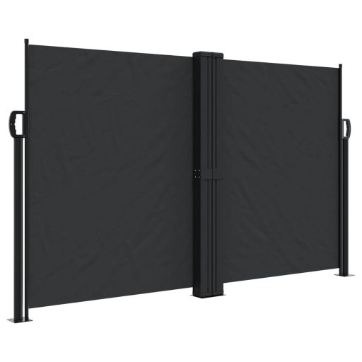 Fekete behúzható oldalsó napellenző 140 x 1000 cm
