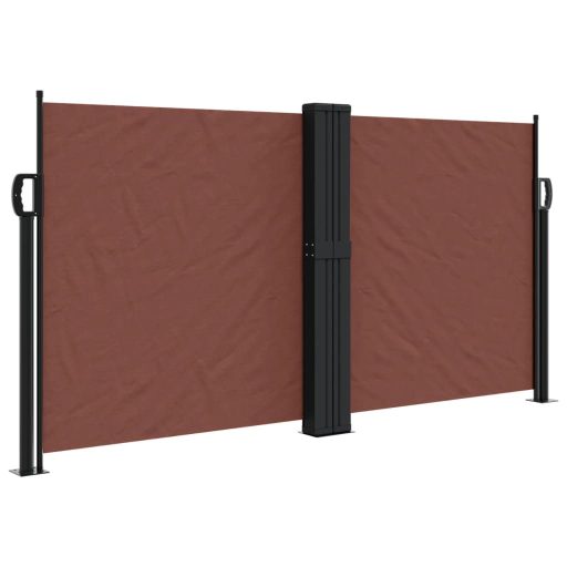 Barna behúzható oldalsó napellenző 120 x 1000 cm