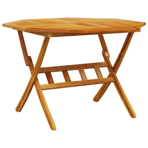 Tömör akácfa összecsukható kerti asztal Ø110x75 cm