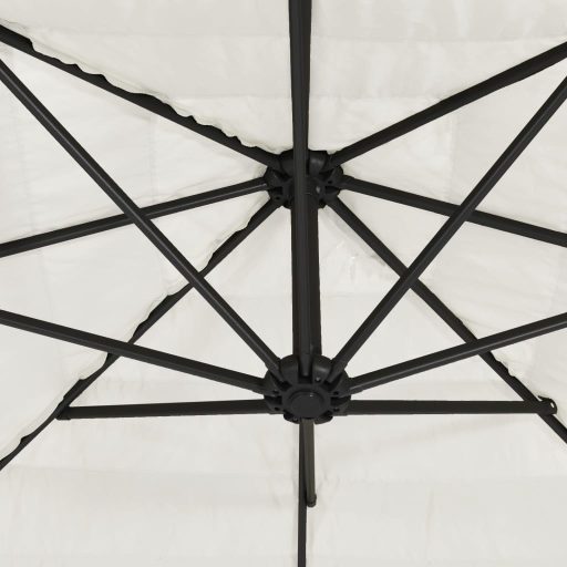 Fehér kerti napernyő acél rúddal 324 x 324 x 247 cm