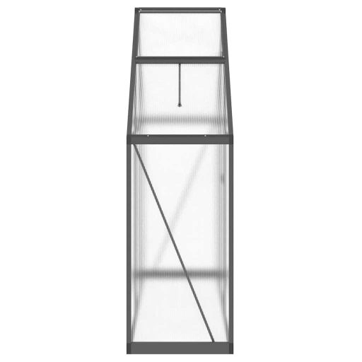 Antracitszürke alumínium melegház alapvázzal 169 x 58 x 195 cm