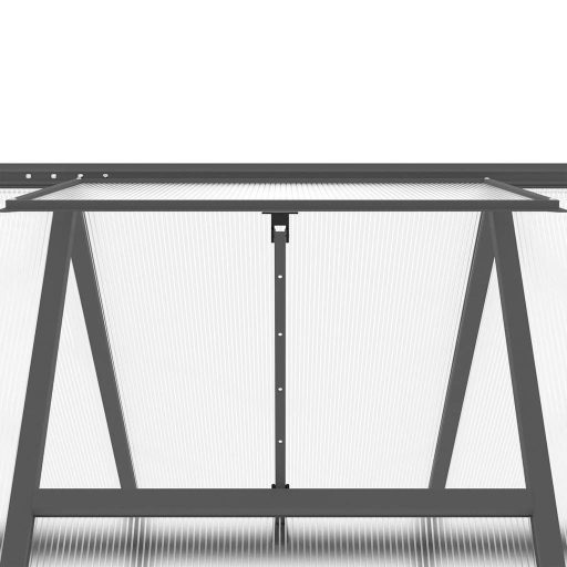 Antracitszürke alumínium melegház alapvázzal 224 x 169 x 195 cm