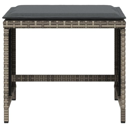 4 db szürke polyrattan kerti szék párnával 40 x 40 x 35 cm
