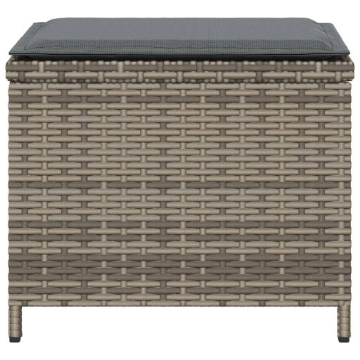 4 db szürke polyrattan kerti szék párnával 40 x 40 x 35 cm