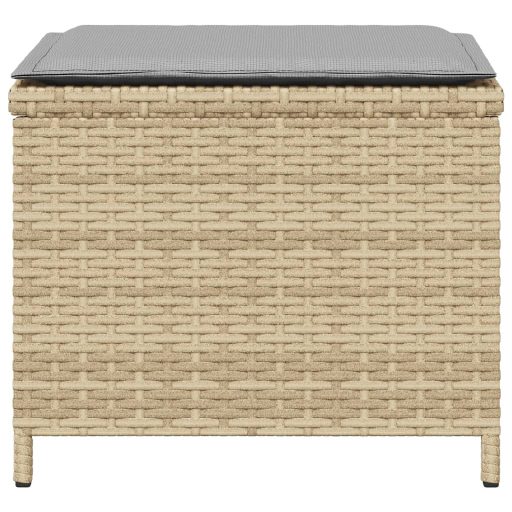 4 db vegyes bézs polyrattan kerti szék párnával 40x40x35 cm