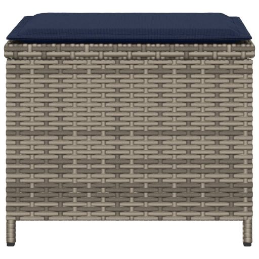 4 db szürke polyrattan kerti szék párnával 40 x 40 x 35 cm