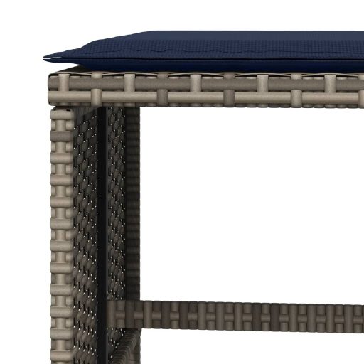 4 db szürke polyrattan kerti szék párnával 40 x 40 x 35 cm