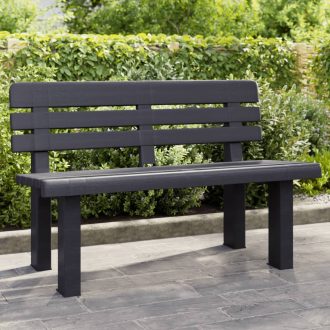 Antracitszürke polipropilén kerti pad 110 x 52 x 71 cm