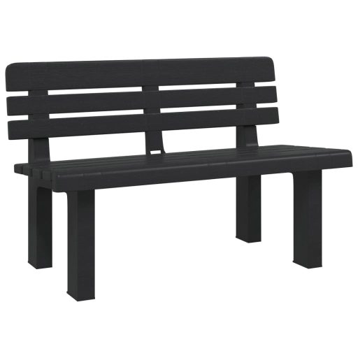 Antracitszürke polipropilén kerti pad 110 x 52 x 71 cm