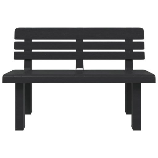 Antracitszürke polipropilén kerti pad 110 x 52 x 71 cm