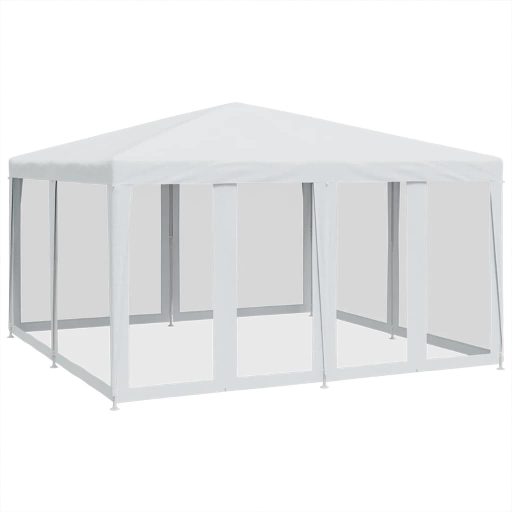 Fehér HDPE rendezvénysátor 8 hálós oldalfallal 4 x 4 m