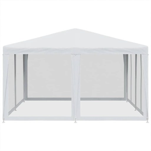 Fehér HDPE rendezvénysátor 8 hálós oldalfallal 4 x 4 m