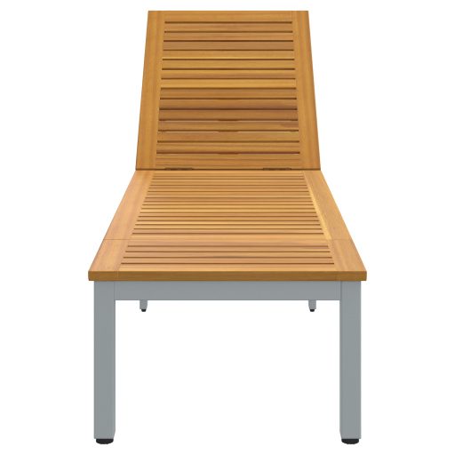 Nyugágy Szürke 200x55x35 cm Tömör Akáciából