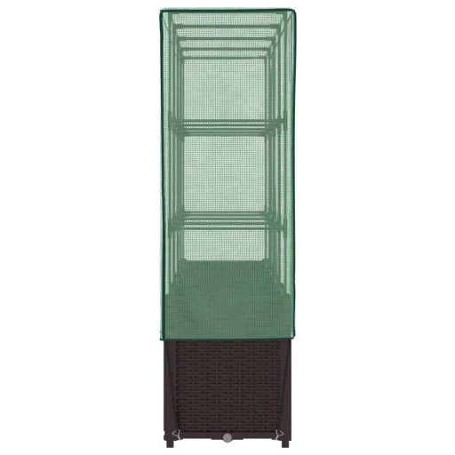 Rattan megjelenésű magaságyás melegháztakaróval 160x40x153 cm