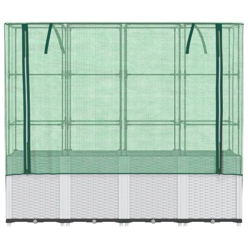 Rattan megjelenésű magaságyás melegháztakaróval 160x40x153 cm