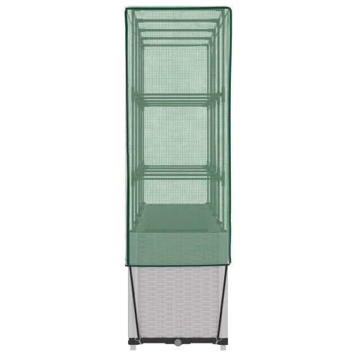 Rattan megjelenésű magaságyás melegháztakaróval 160x40x153 cm