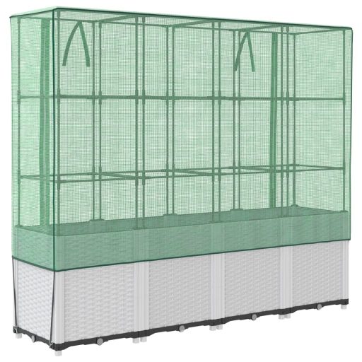 Rattan megjelenésű magaságyás melegháztakaróval 160x40x153 cm