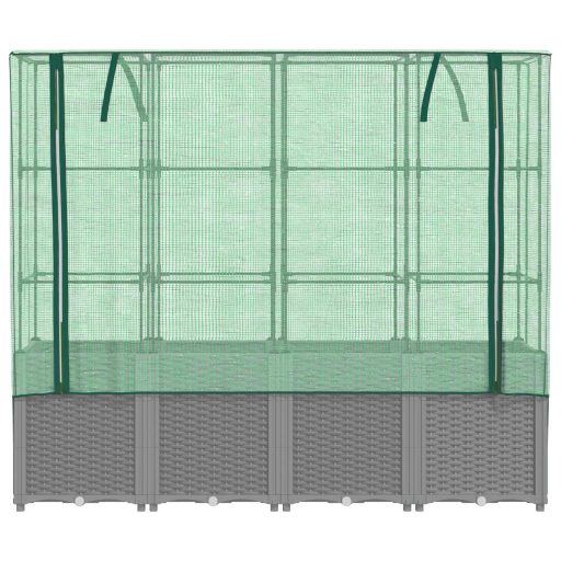 Rattan megjelenésű magaságyás melegháztakaróval 160x40x153 cm