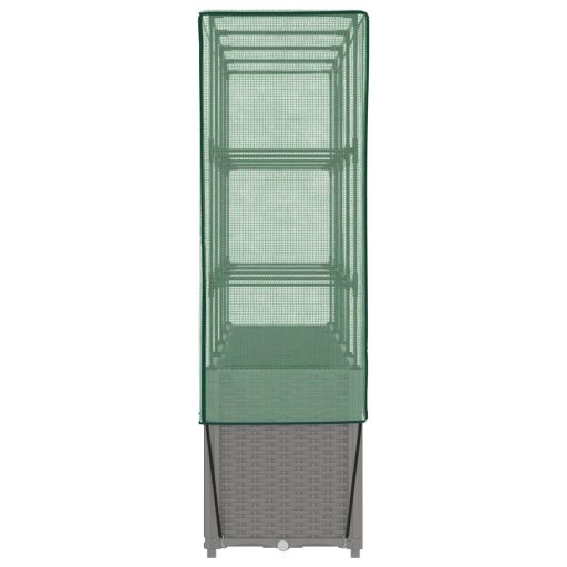 Rattan megjelenésű magaságyás melegháztakaróval 160x40x153 cm