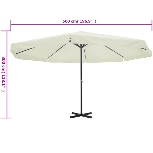 Fehér alumínium napernyő 500 cm
