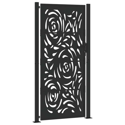 Kerti kapu Fekete 105x205 cm Acél Lángos Design