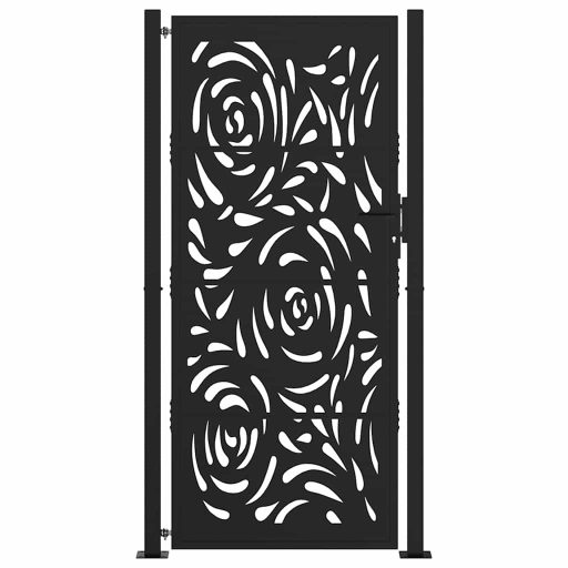 Kerti kapu Fekete 105x205 cm Acél Lángos Design