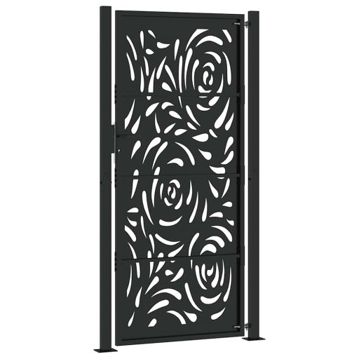 Kerti kapu Fekete 105x205 cm Acél Lángos Design