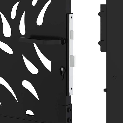 Kerti kapu Fekete 105x205 cm Acél Lángos Design