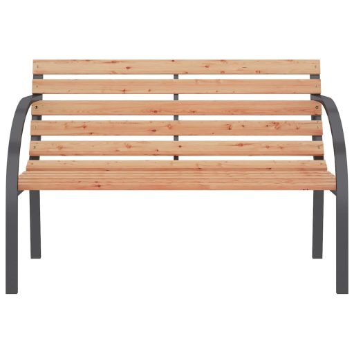Fa és vas kerti pad 120 cm