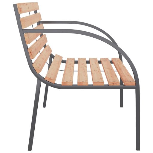 Fa és vas kerti pad 120 cm