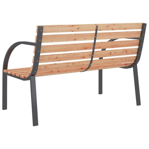 Fa és vas kerti pad 120 cm