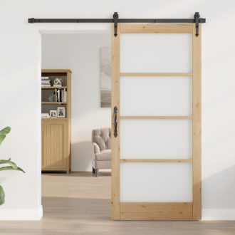   Belső Ráccsal Ellátott Ajtó "ORKDAL" 93x202x4 cm Szilárd Fenyőfából