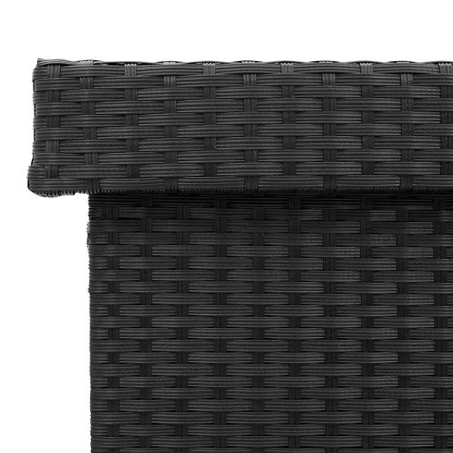 Fekete polyrattan kerti tárolóláda kerekekkel 160x55x75 cm