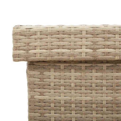 Bézs polyrattan kerti tárolóláda kerekekkel 160x55x75 cm