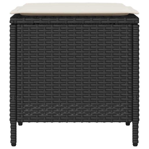 4 részes fekete polyrattan kerti ülőgarnitúra párnákkal