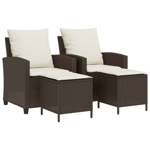 4 részes barna polyrattan kerti ülőgarnitúra párnákkal