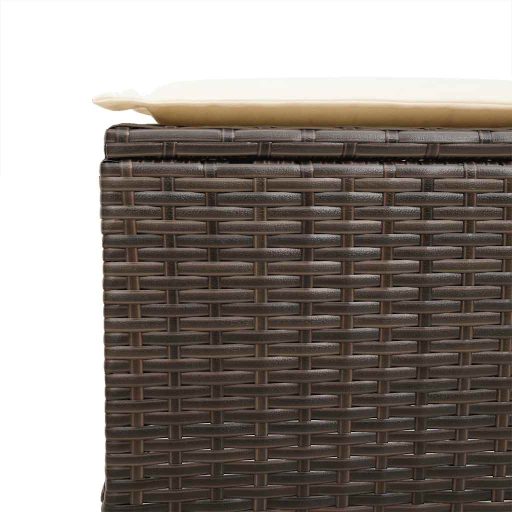 4 részes barna polyrattan kerti ülőgarnitúra párnákkal